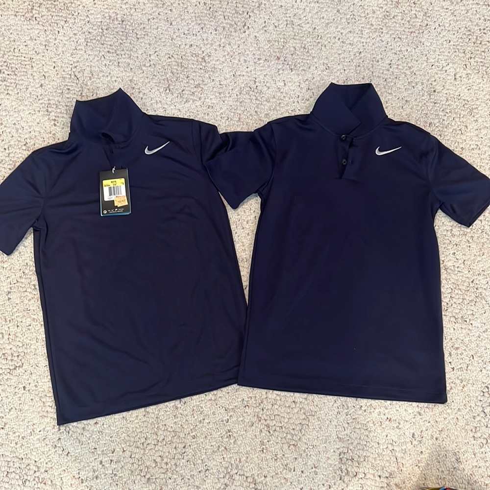 never worn 2 Nike boys polos shirts size small